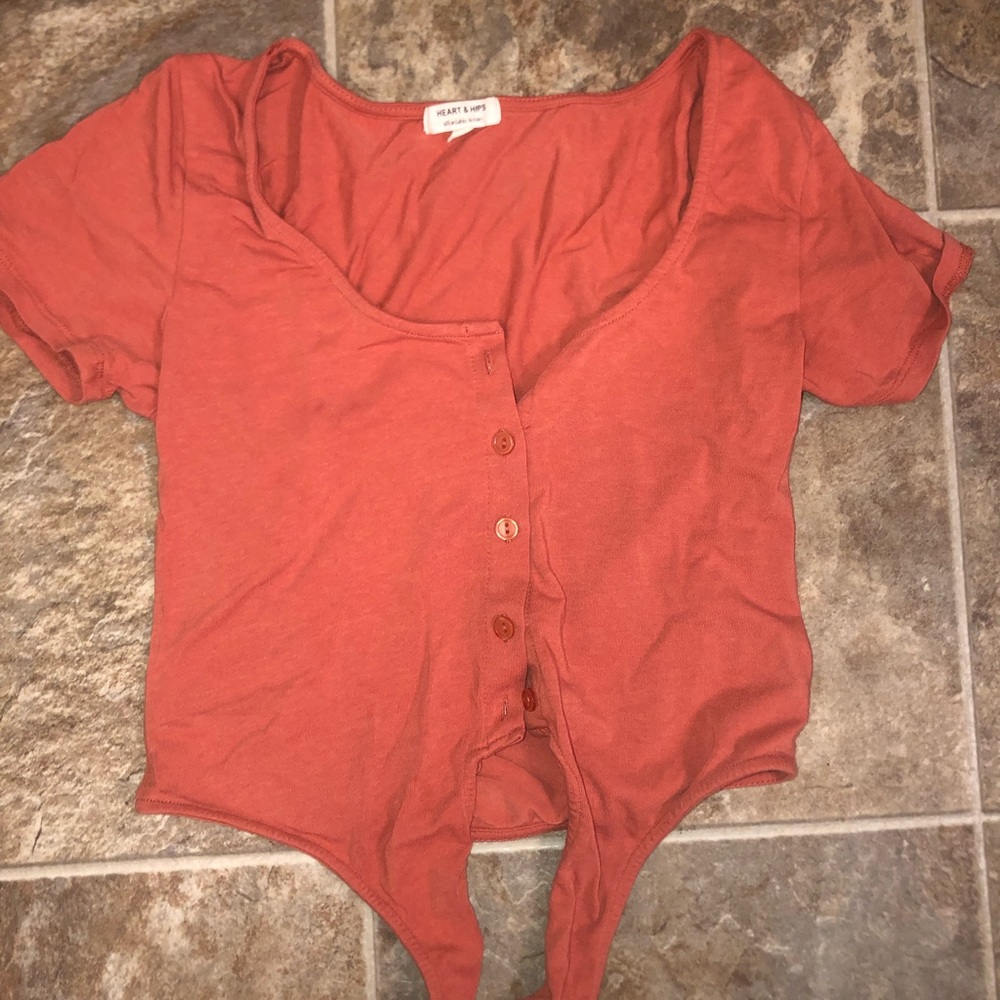 Peach Tie Crop Top